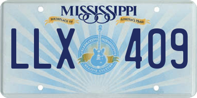 MS license plate LLX409