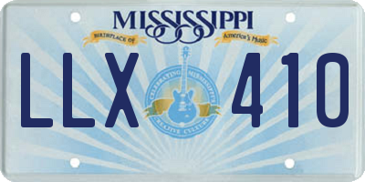 MS license plate LLX410