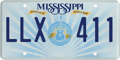 MS license plate LLX411