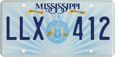 MS license plate LLX412