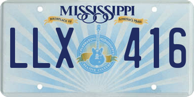 MS license plate LLX416