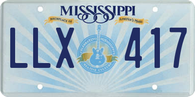 MS license plate LLX417