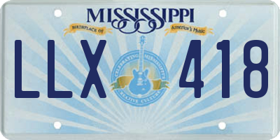 MS license plate LLX418