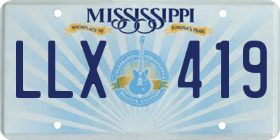 MS license plate LLX419