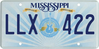 MS license plate LLX422