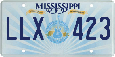 MS license plate LLX423