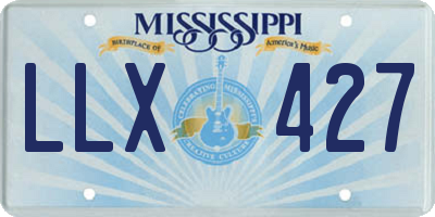 MS license plate LLX427