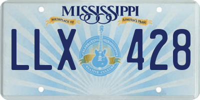 MS license plate LLX428