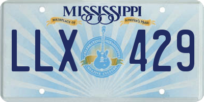 MS license plate LLX429