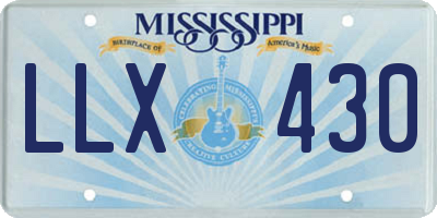 MS license plate LLX430