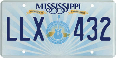 MS license plate LLX432