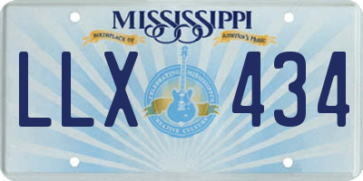 MS license plate LLX434
