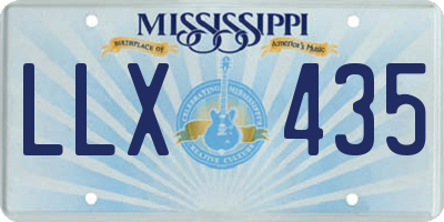 MS license plate LLX435