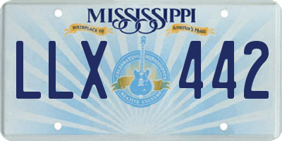 MS license plate LLX442