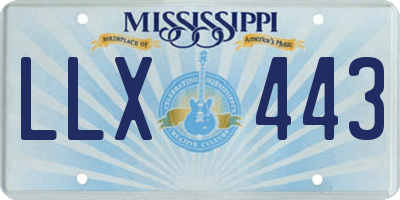 MS license plate LLX443