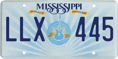 MS license plate LLX445