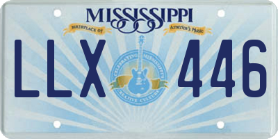 MS license plate LLX446