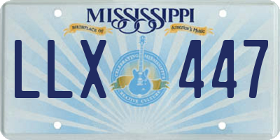 MS license plate LLX447
