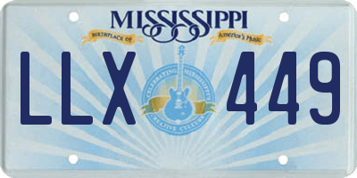 MS license plate LLX449