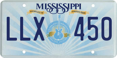 MS license plate LLX450
