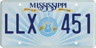 MS license plate LLX451