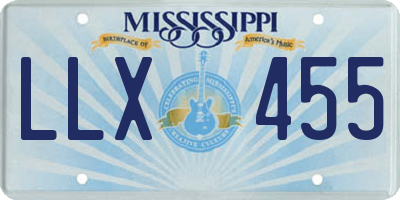 MS license plate LLX455