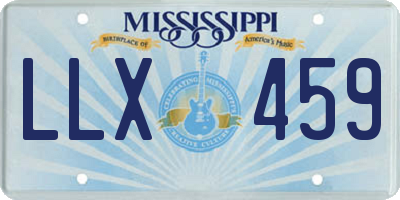MS license plate LLX459