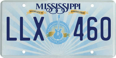 MS license plate LLX460