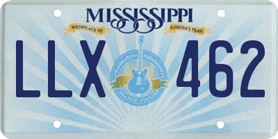 MS license plate LLX462