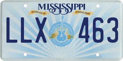 MS license plate LLX463