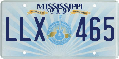 MS license plate LLX465