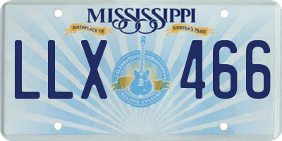 MS license plate LLX466