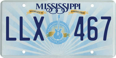 MS license plate LLX467