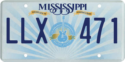 MS license plate LLX471