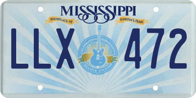 MS license plate LLX472