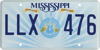 MS license plate LLX476