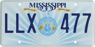 MS license plate LLX477