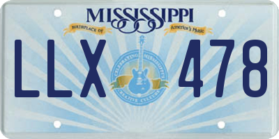 MS license plate LLX478
