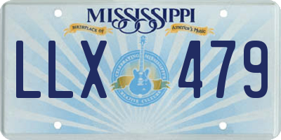 MS license plate LLX479