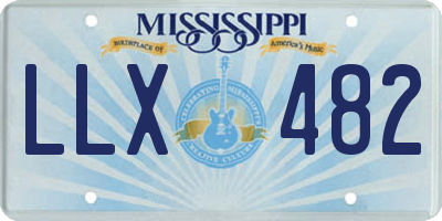 MS license plate LLX482