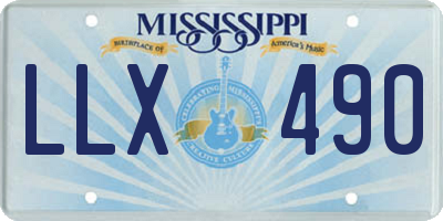 MS license plate LLX490