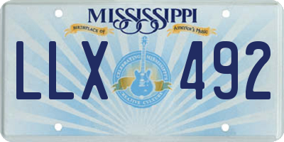 MS license plate LLX492