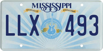 MS license plate LLX493