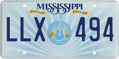 MS license plate LLX494