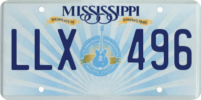 MS license plate LLX496