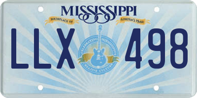 MS license plate LLX498