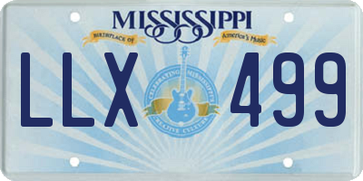 MS license plate LLX499