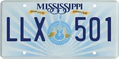 MS license plate LLX501