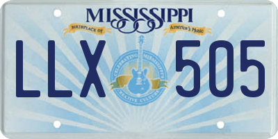 MS license plate LLX505