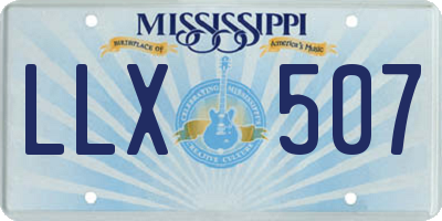 MS license plate LLX507